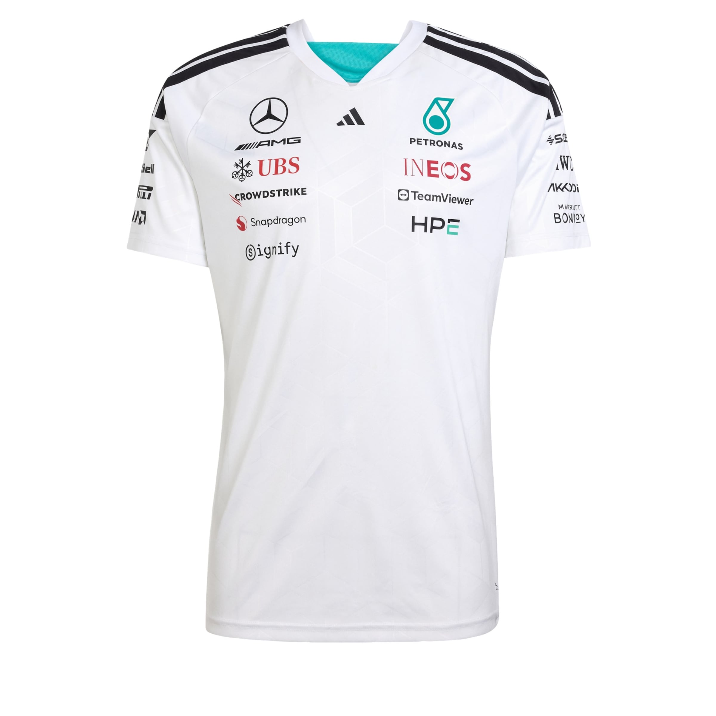 ADIDAS PERFORMANCE Functioneel shirt 'Mercedes-Amg Petronas Formula 1 Team Driver' in Wit: voorkant