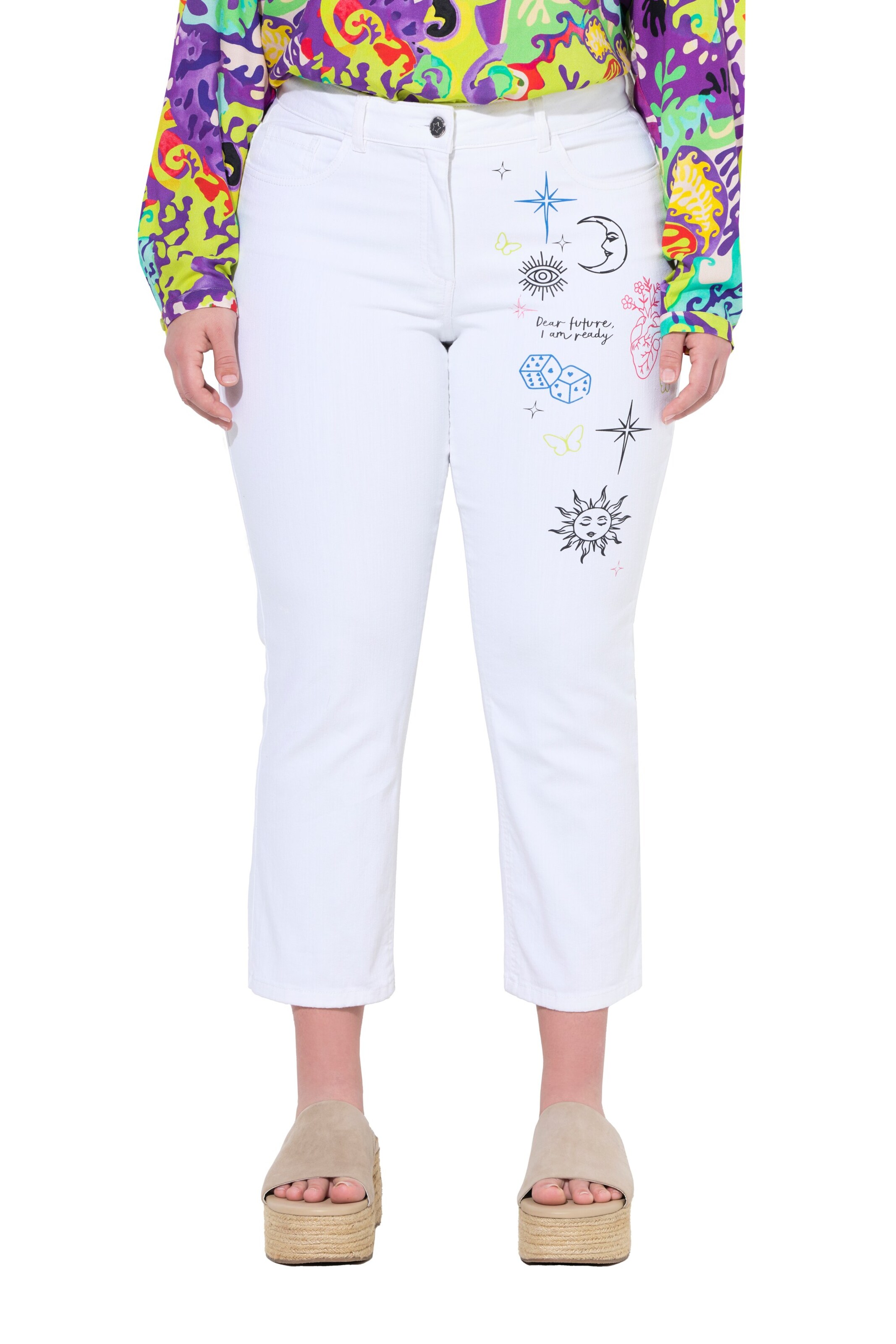 Angel of Style Slimfit Jeans in Wit: voorkant