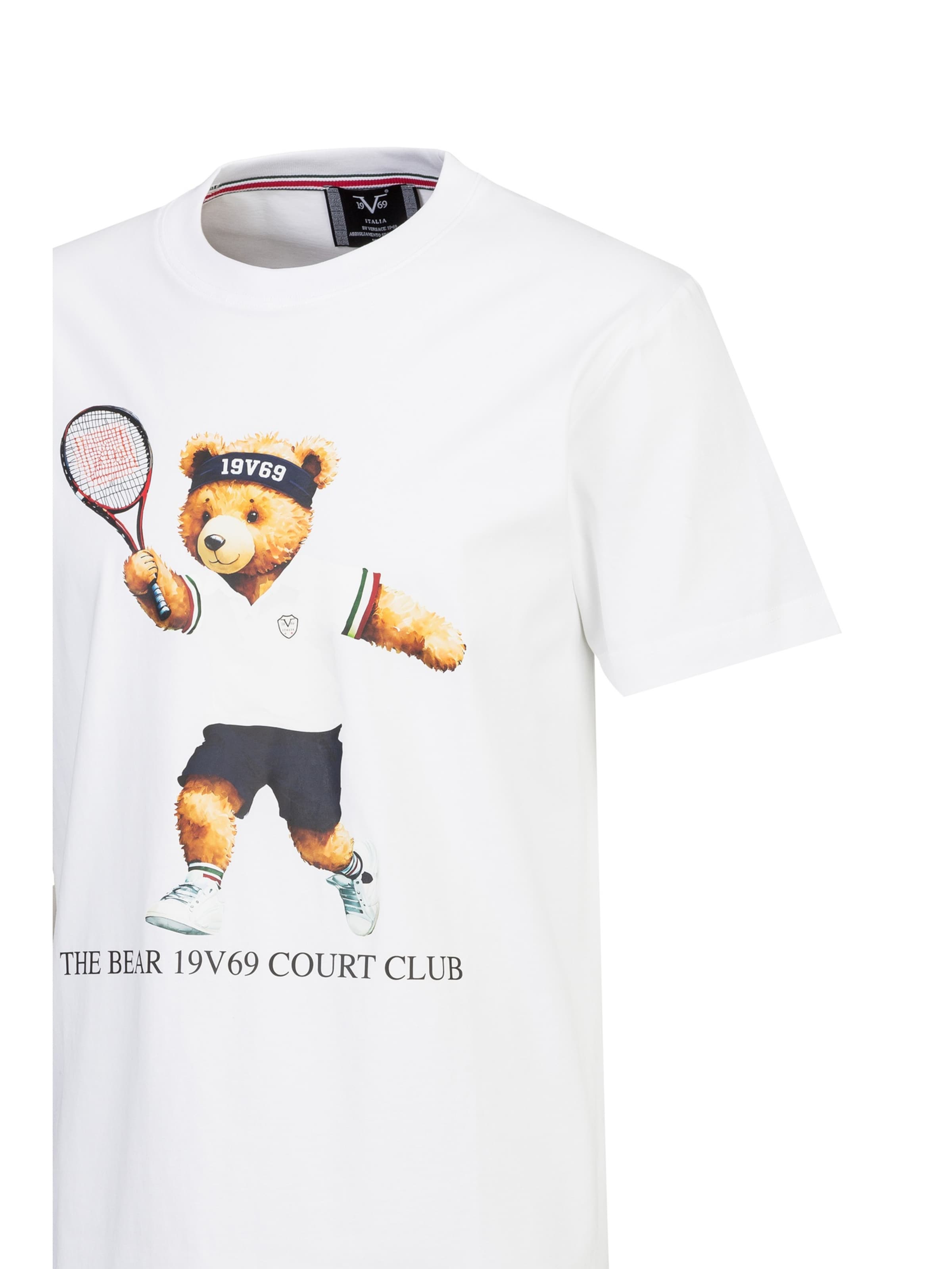 19V69 ITALIA Shirt 'Rafael Tennis Teddy' in Wit
