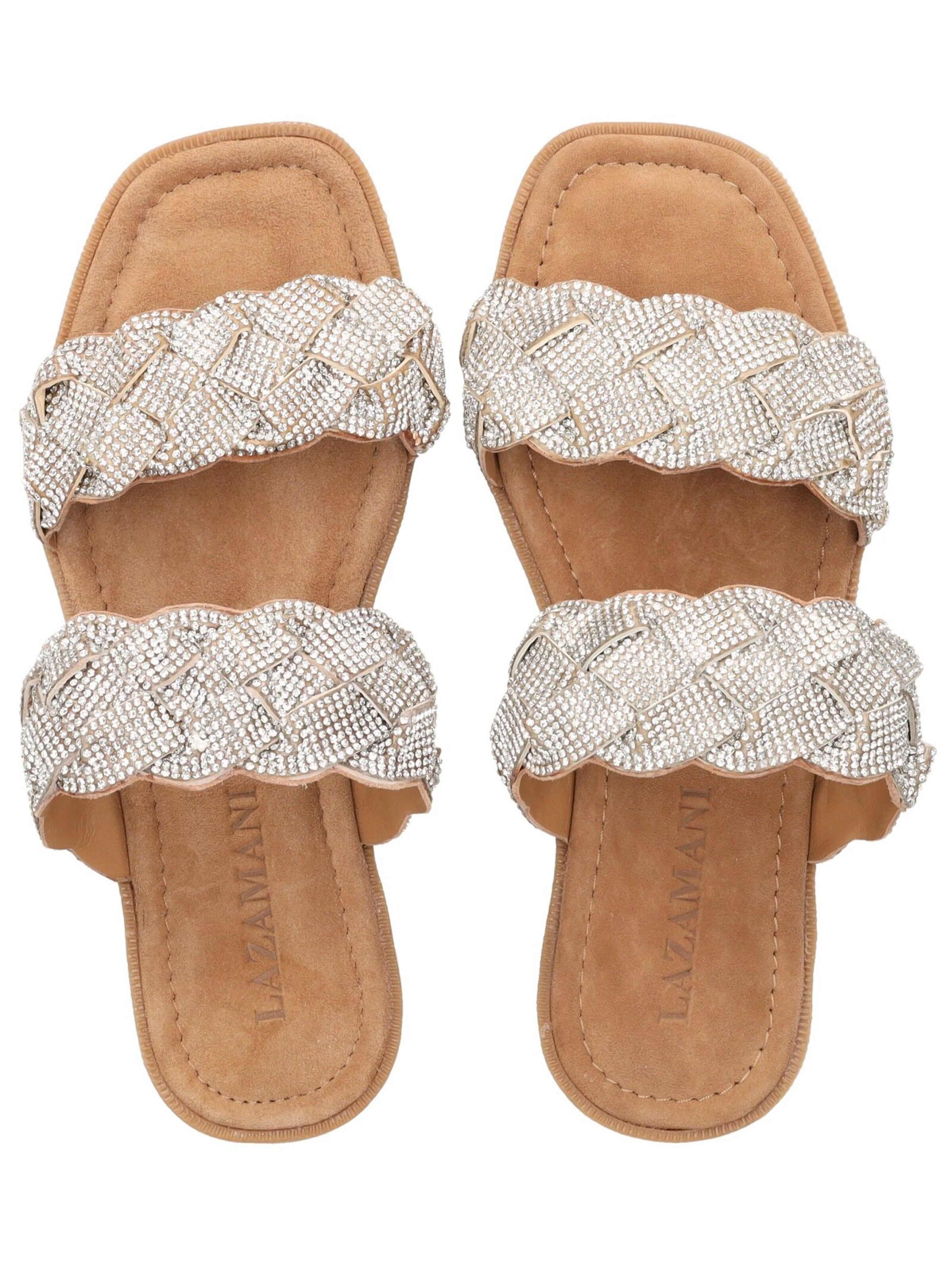 LAZAMANI Mules in Silver