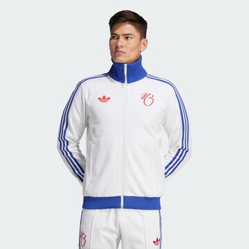 Veste de survêtement ADIDAS ORIGINALS en blanc : devant