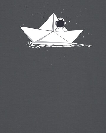 Watapparel Shirt 'Astronaut in paper boat' in Grijs