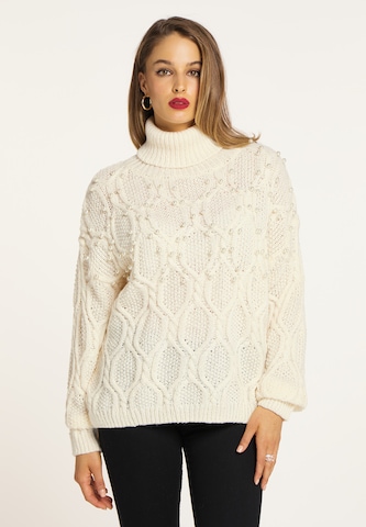 Pull-over faina en blanc : devant