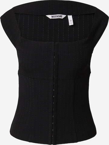 WEEKDAY Toppi 'Raven' värissä musta: etupuoli