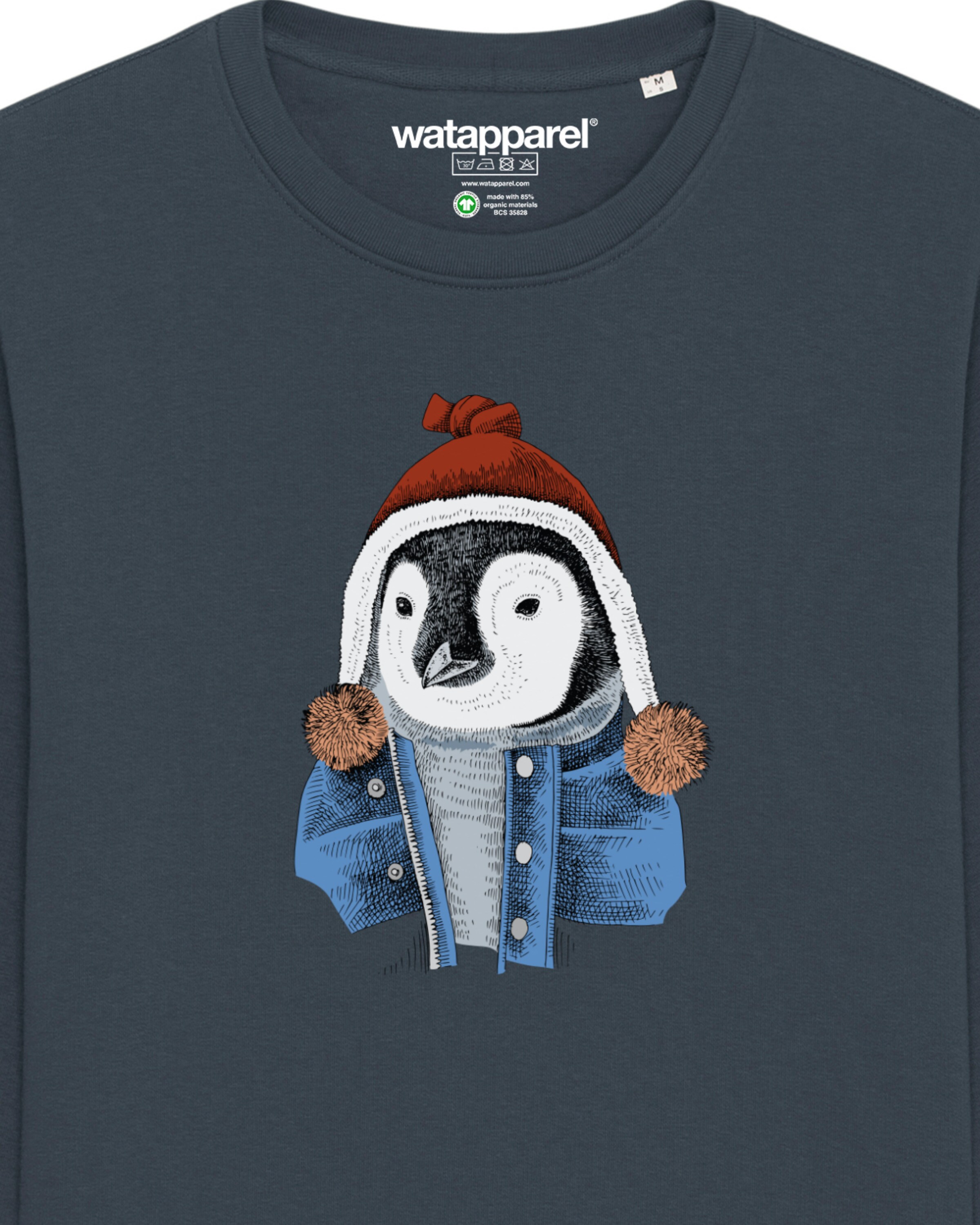 Watapparel Sweatshirt ' Pinguin ' in Grijs
