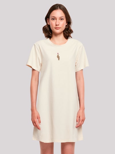 F4NT4STIC Jurk 'Finger Heart' in de kleur Sand / Bruin / Pink, Productweergave