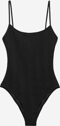 MANGO Bralette Swimsuit 'Ocean' in Black: front