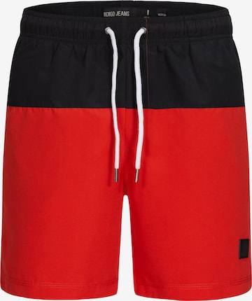 INDICODE JEANS Board Shorts 'Pruitt' in Red: front