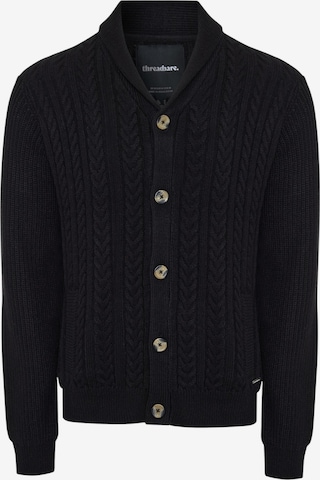 Threadbare Strickjacke 'Finchley' in Schwarz: Vorderseite