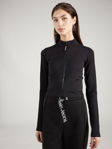 Calvin Klein Sport Knit Cardigan in Black: front