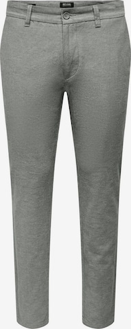 Pantalon chino Only & Sons en gris : devant