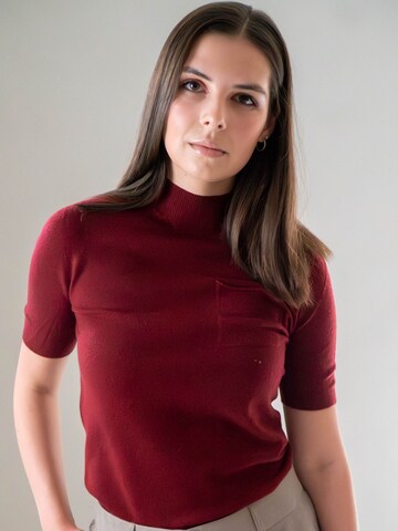WEARABLE STORIES Pullover 'Lone' in Rot: Vorderseite