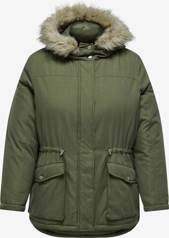 ONLY Carmakoma Winterparka in Groen: voorkant