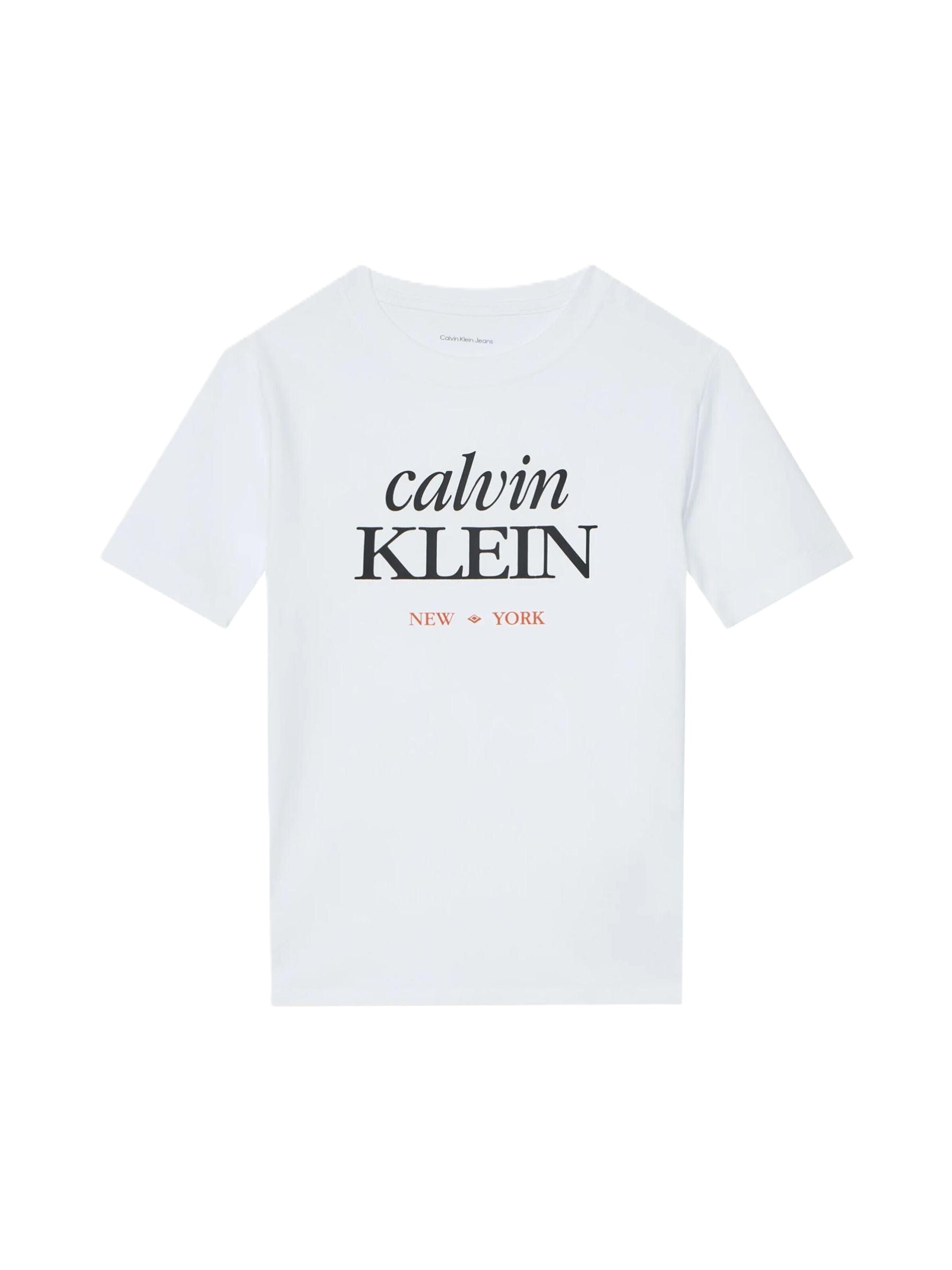 Calvin Klein Jeans Shirt 'LOGO SS T-SHIRT' in Wit: voorkant