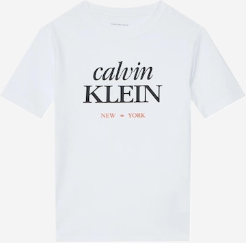 Calvin Klein Jeans Shirt 'LOGO SS T-SHIRT' in Wit: voorkant