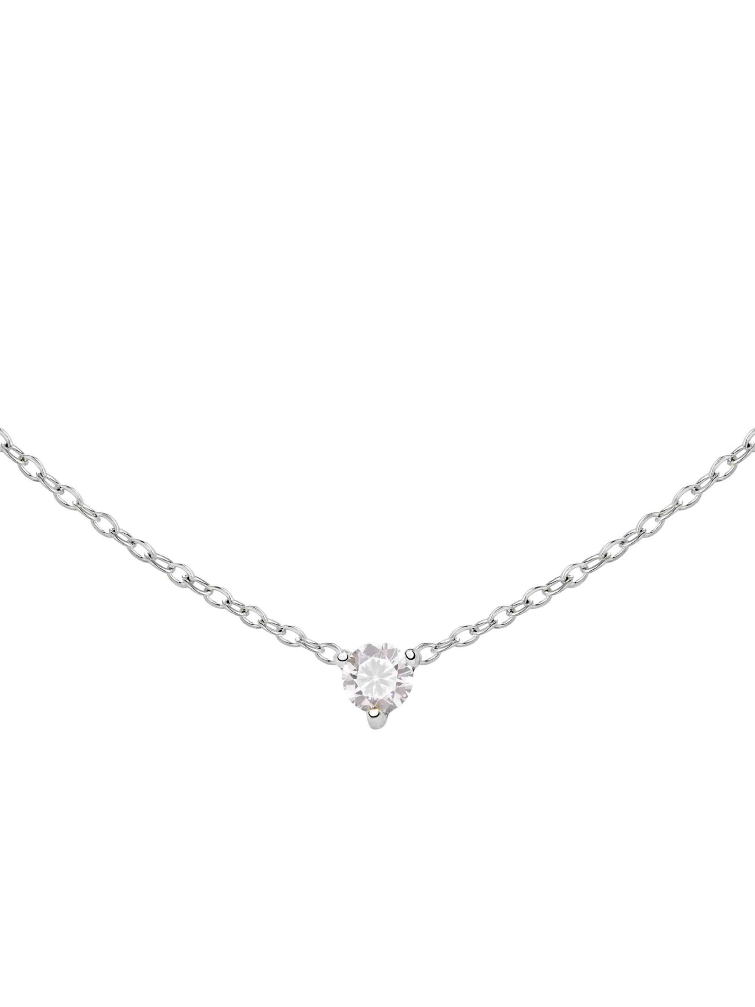 Luamaya Necklace 'Solitaire Stone Choker' in Silver: front