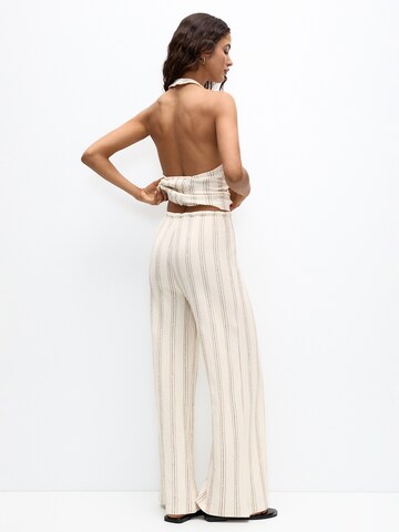 Pull&Bear Wide leg Broek in Beige