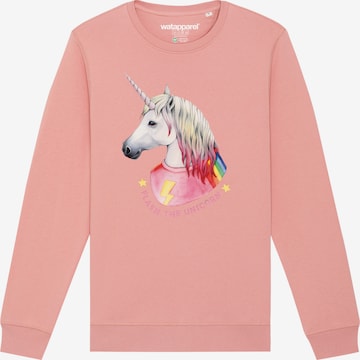 Watapparel Sweatshirt ' Flash, the unicorn ' in Pink: front