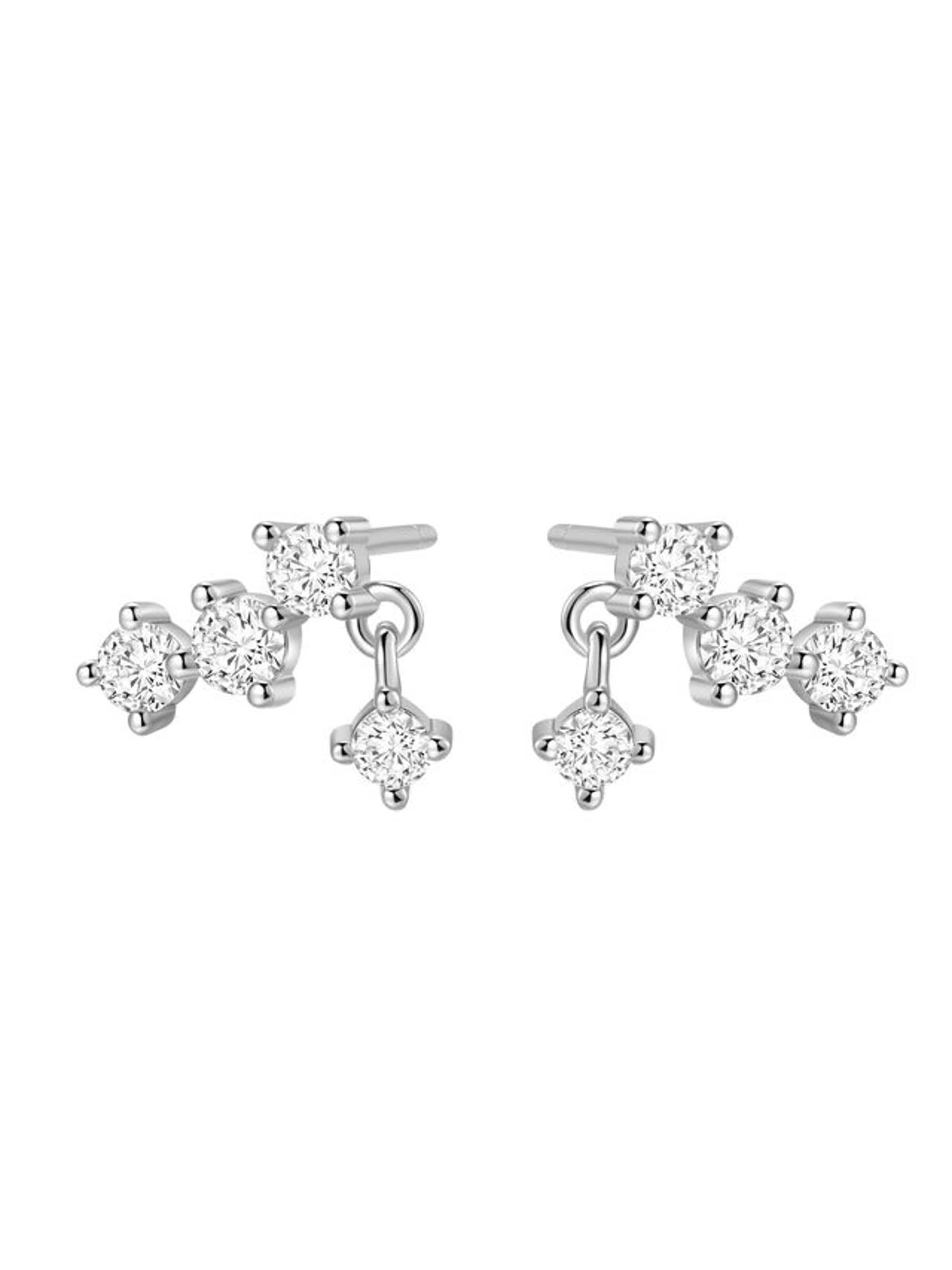 Boucles d'oreilles 'Starlit Drop' Hey Happiness en argent : devant