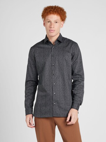 OLYMP Regular fit Button Up Shirt 'No 6 Six' in Black: front