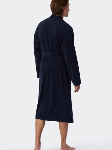 SCHIESSER Badjas lang  ' Feather Terry ' in Blauw