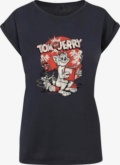 ABSOLUTE CULT T-shirt 'Tom and Jerry - Rocket Prank' en bleu marine / gris clair / corail, Vue avec produit