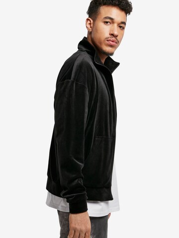 Urban Classics Regular fit Fleece jas in Zwart