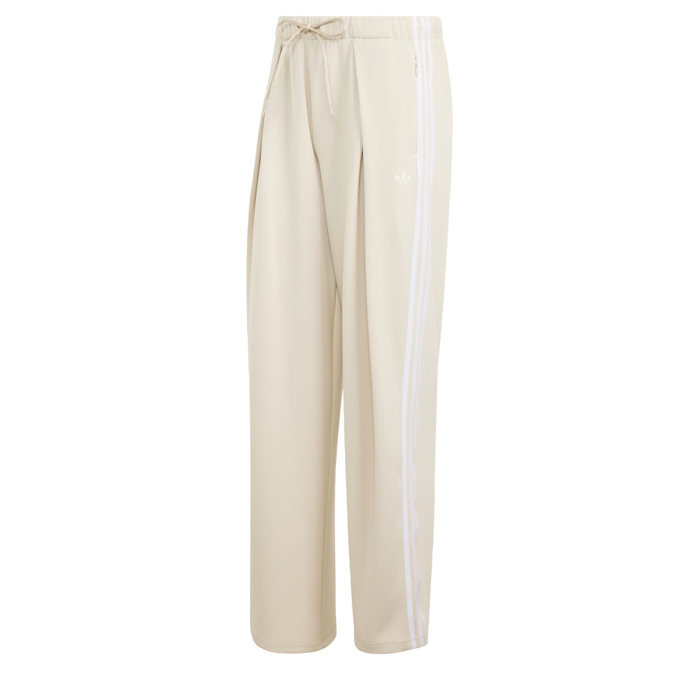 ADIDAS ORIGINALS Loose fit Pleat-front trousers 'Adidas Originals By Jennie' in Beige: front
