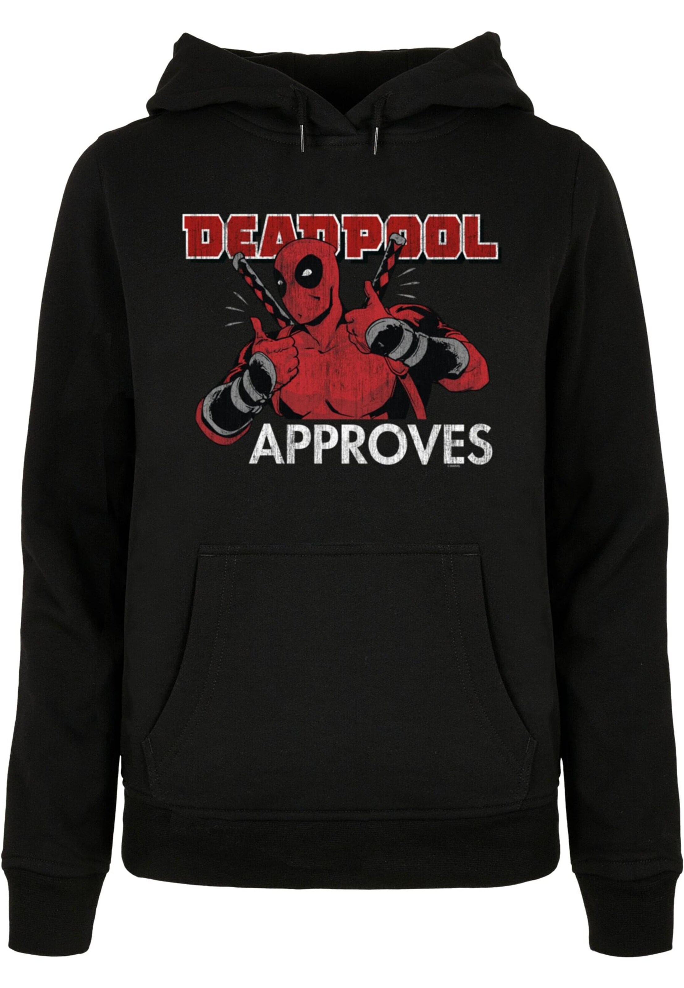 ABSOLUTE CULT Sweatshirt 'Deadpool - Approves' in Black: front