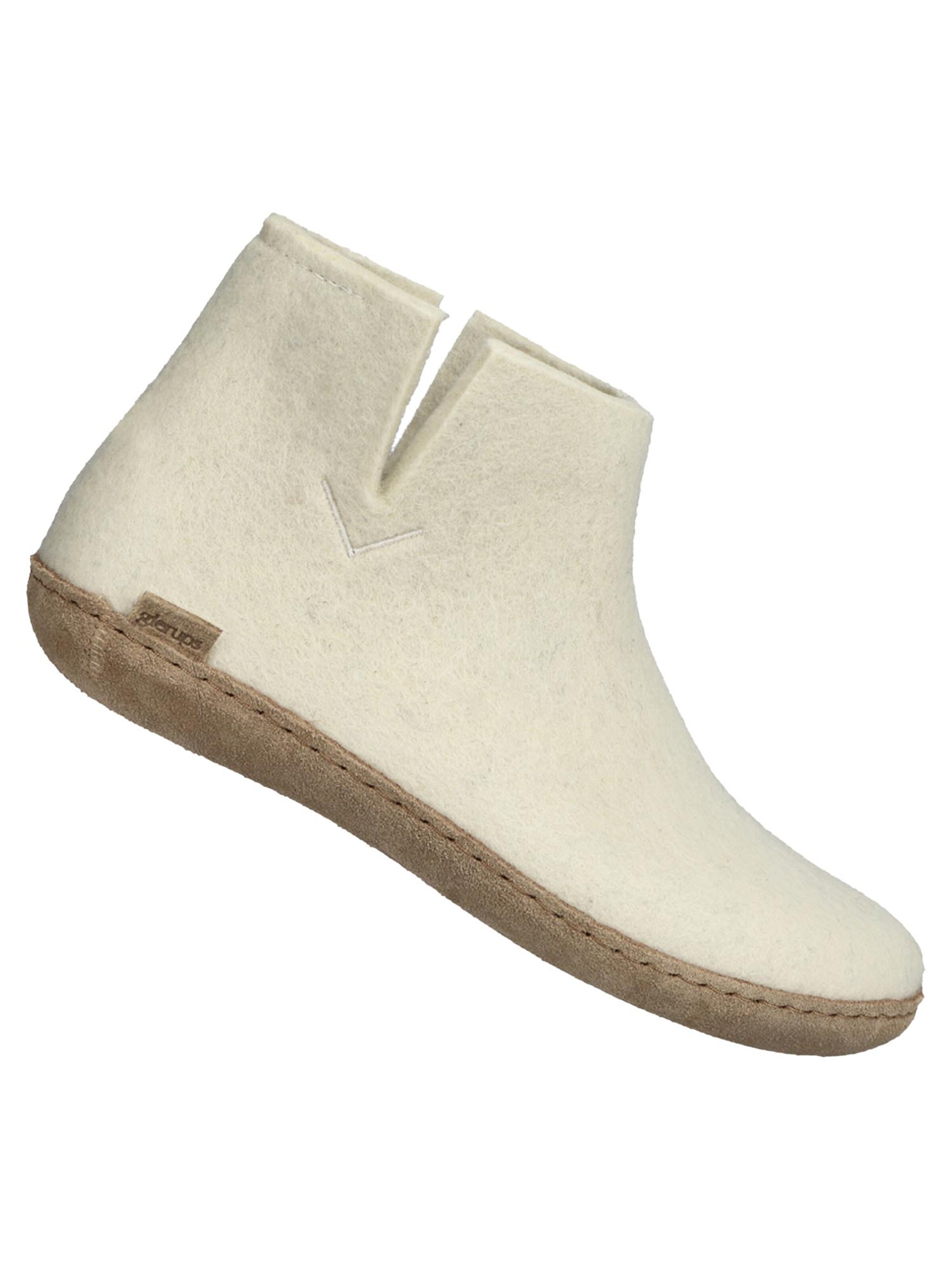 Glerups Huisschoenen 'Ledersohle' in Wit