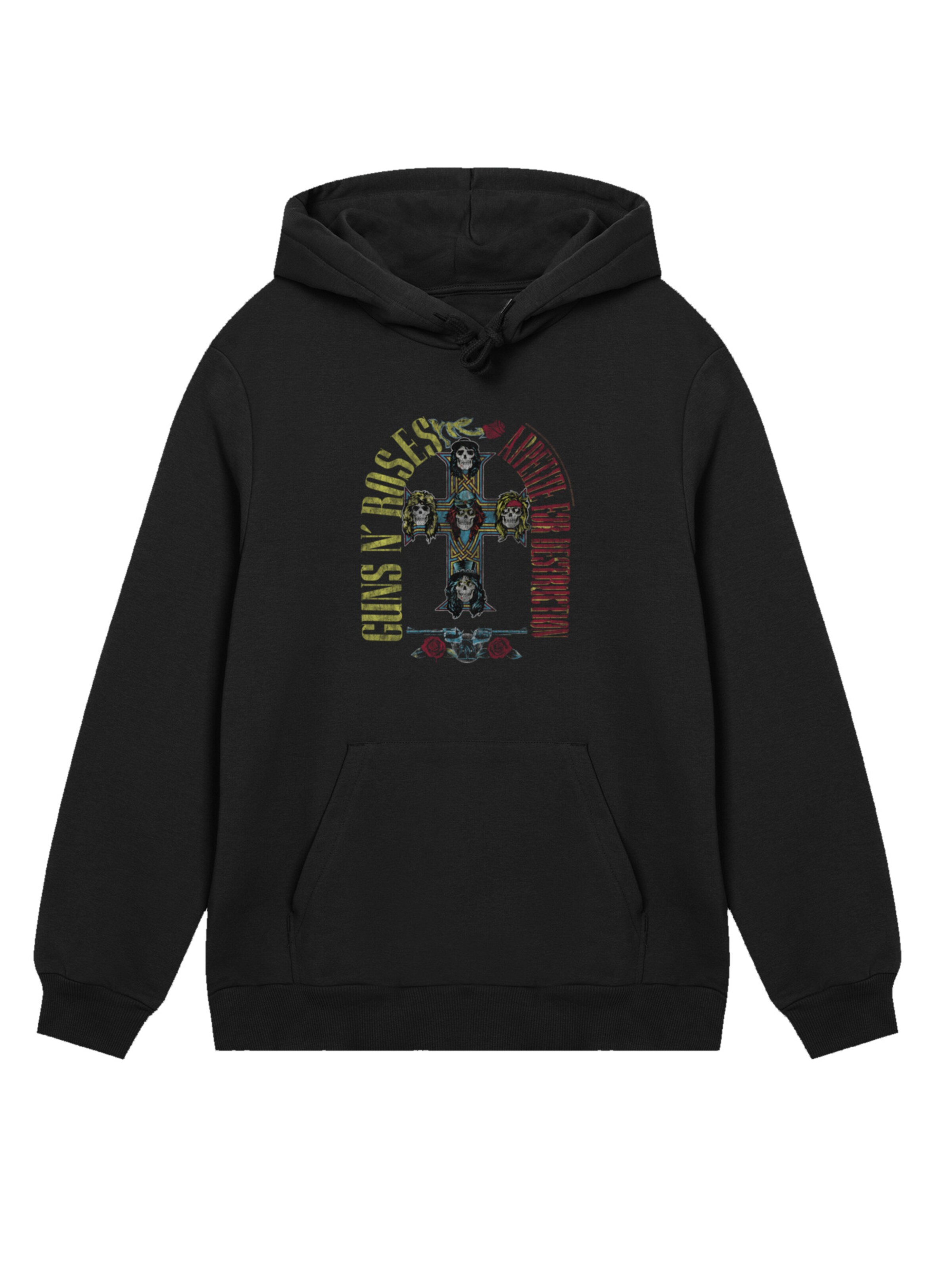 F4NT4STIC Sweater 'Guns N' Roses Skull Rock Band Merch' in Black: front