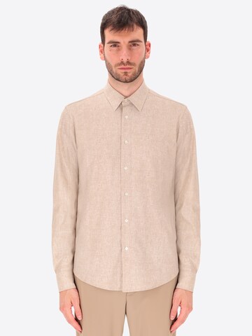 Distretto12 Comfort fit Overhemd 'Scarl' in Beige: voorkant