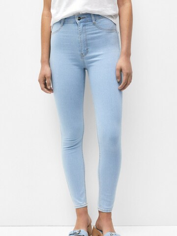 Pull&Bear Skinny Jeans in Blauw: voorkant