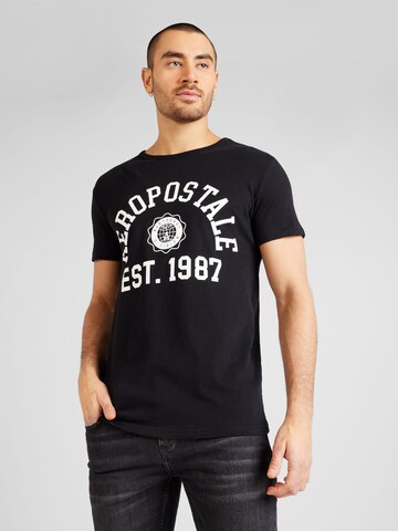 T-Shirt AÉROPOSTALE en noir : devant