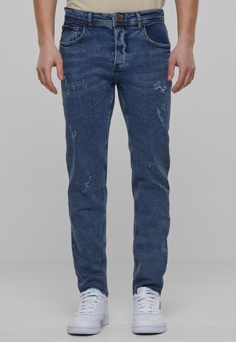 2Y Premium Slimfit Jeans in Blauw: voorkant