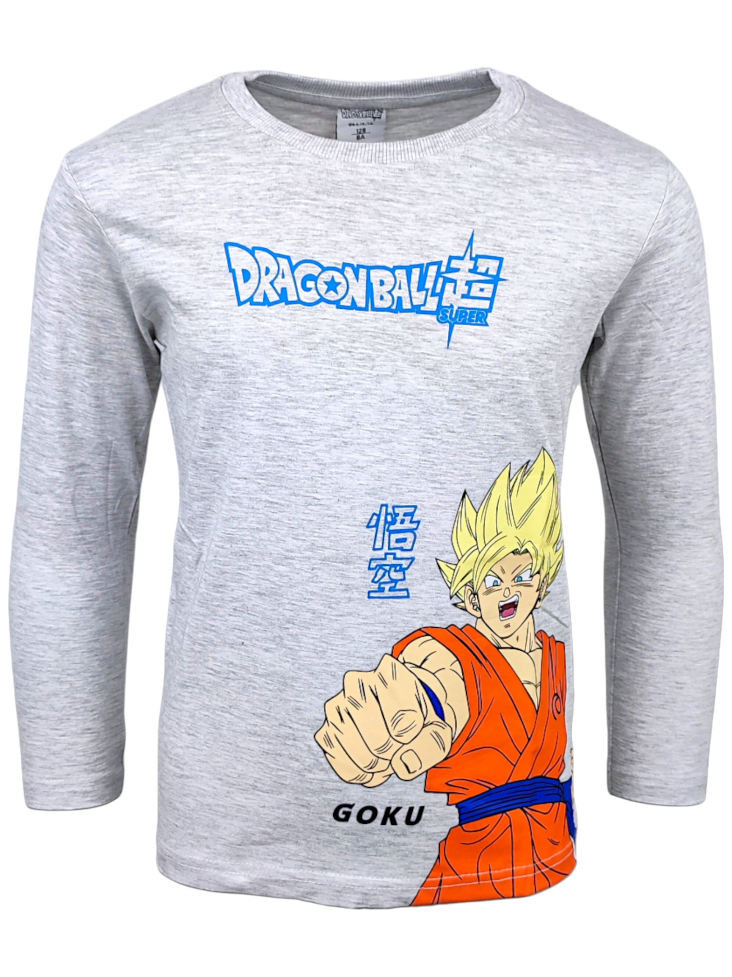 Dragon Ball Shirt 'Son Goku' in Grey: front