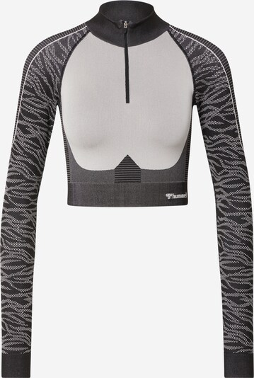Hummel Sportshirt 'Mila' in dunkelgrau / schwarz / weiß, Produktansicht