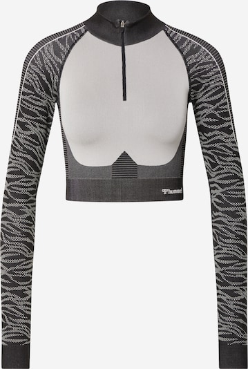 Hummel Sportshirt 'Mila' in dunkelgrau / schwarz / weiß, Produktansicht