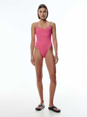 EDITED T-shirt Swimsuit 'Ulfa' in Pink