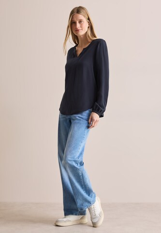 CECIL Bluse in Unifarbe in Blau