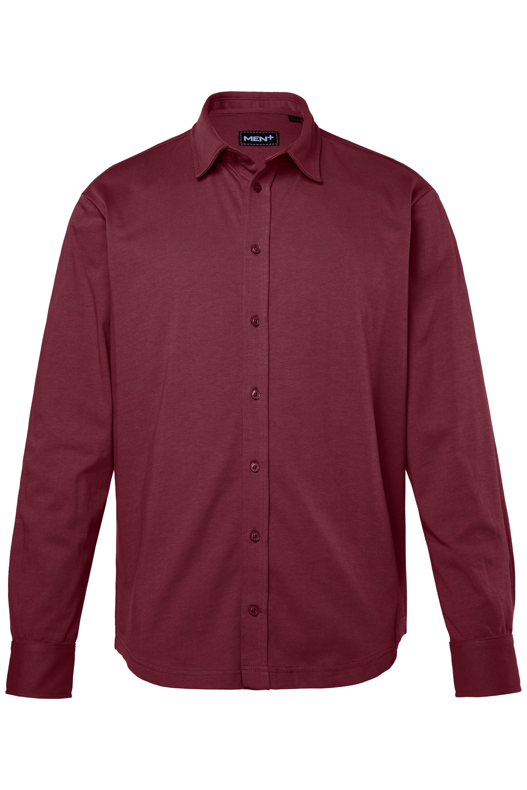 Men Plus Regular fit Button Up Shirt in Red: front