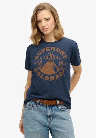 T-shirt 'Lo-Fi' Superdry en bleu : devant