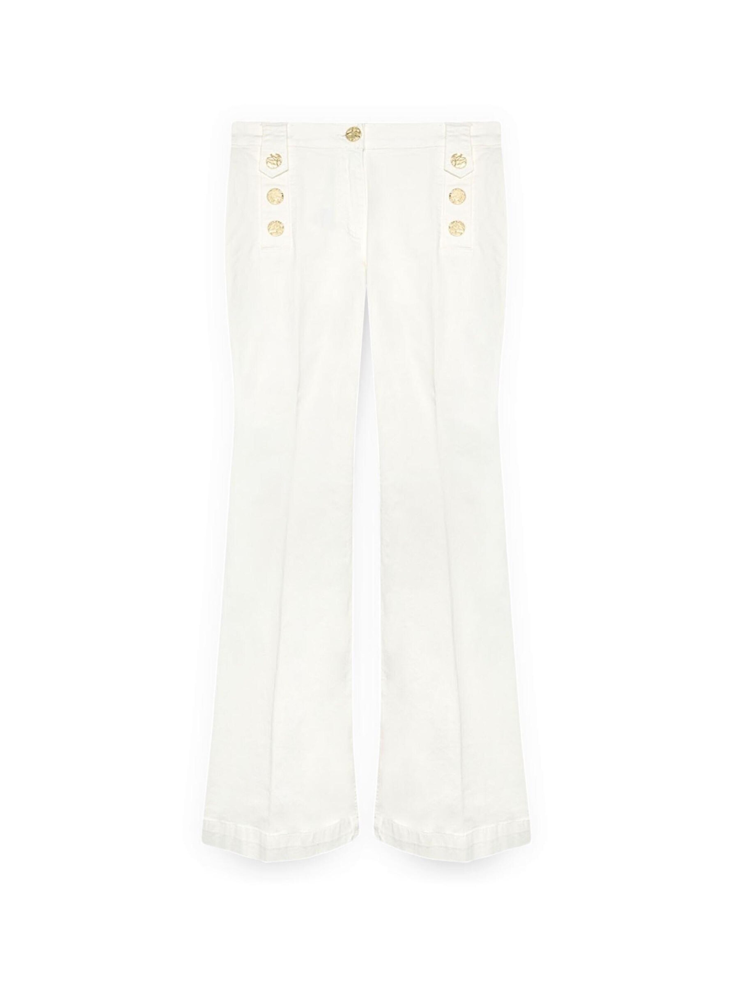 Flared Pantaloni di Fiorella Rubino in bianco: frontale