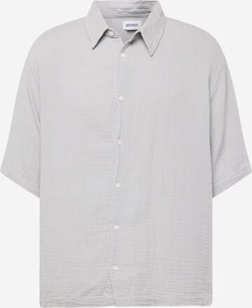 WEEKDAY Comfort fit Button Up Shirt in Grey: front