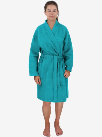 normani Long Bathrobe 'Kelin' in Blue: front