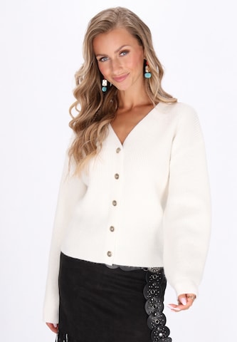 IZIA Knit cardigan in White: front