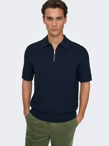 Only & Sons Sweater 'MENU' in Blue
