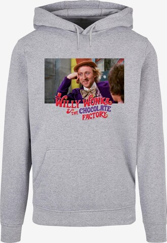 ABSOLUTE CULT Sweatshirt 'Willy Wonka And The Chocolate Factory - Condescending Wonka' in Grijs: voorkant