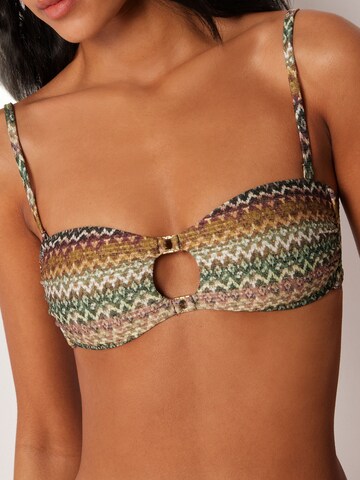 CALZEDONIA Bandeau Bikini Top 'Elegant Ethnic' in Green