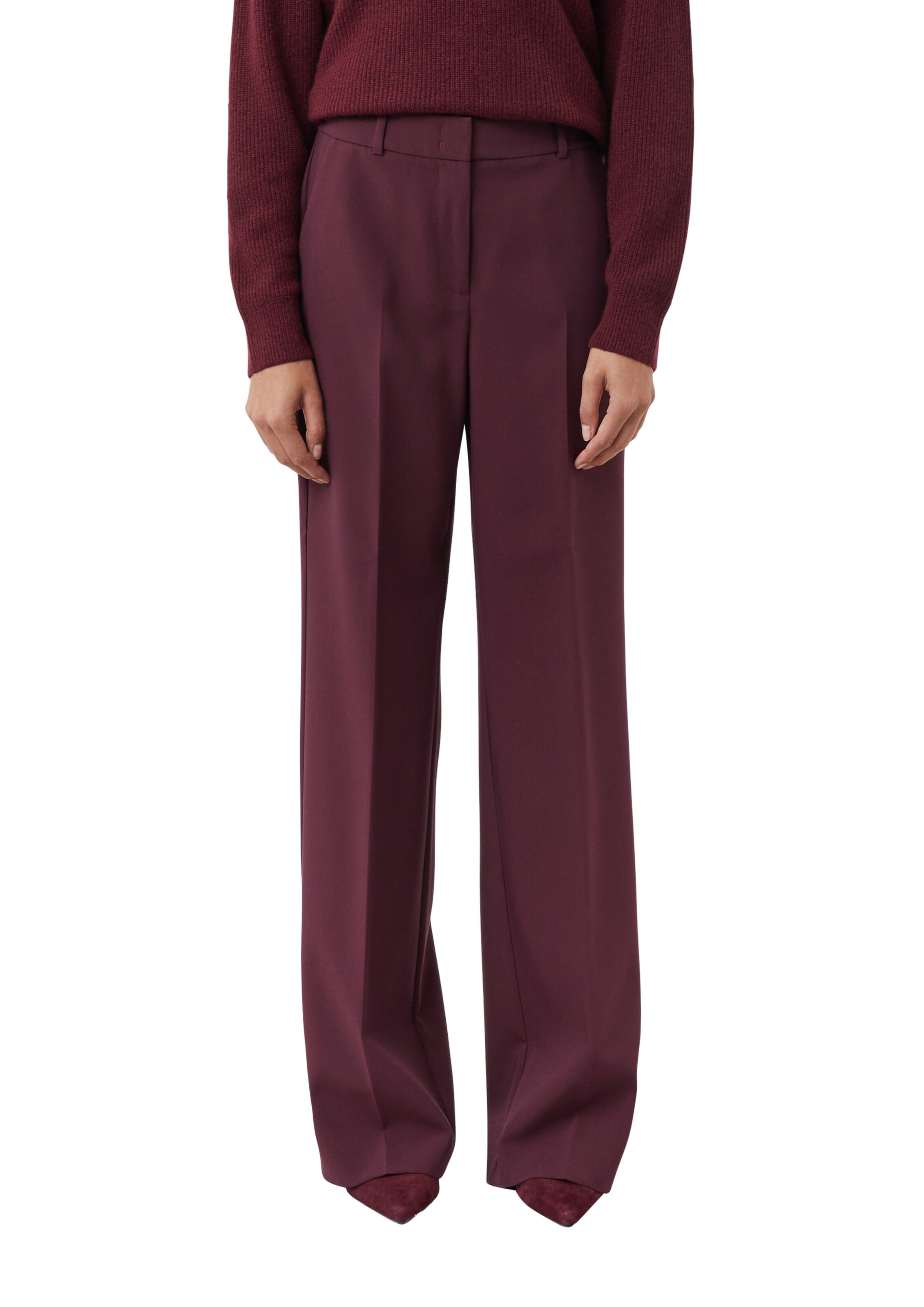 COMMA Wide Leg Bügelfaltenhose in Rot: Vorderseite